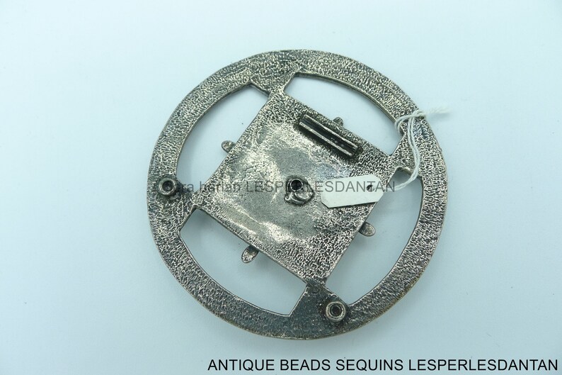 antique belt buckle sylvery metal image 6