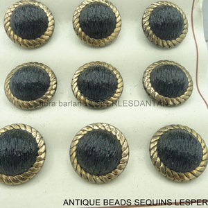 22mm 12anciens boutons de verre tcheque