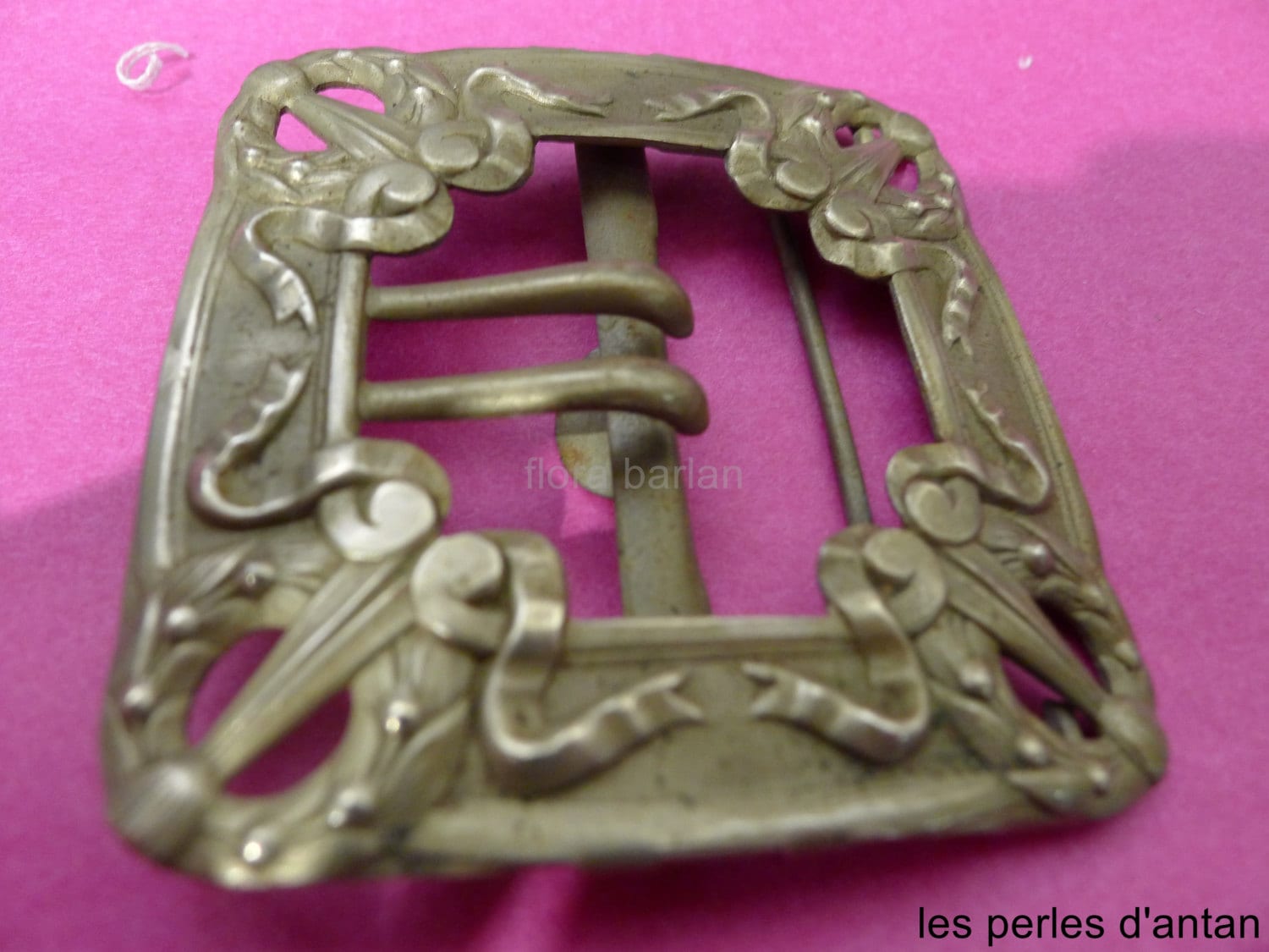 Boucle De Ceinture Design Argenté Lys - Métal Zinc 40mm - Va Moda - Neuf Avec étiquettes
