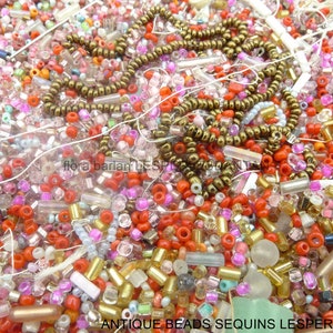 seed glass beads 180grs mix glass beads 1920s