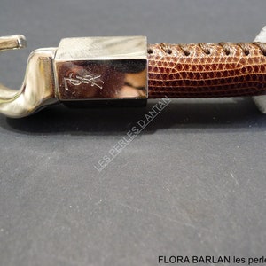 YSL handle snake leather python