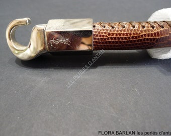 YSL handle snake leather python