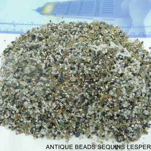 seed glass beads 375grs mix glass beads 1920s