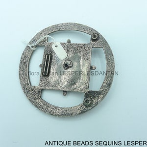 antique belt buckle sylvery metal image 7