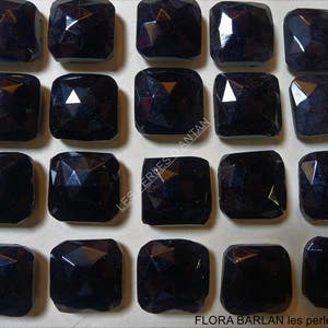 20 antique french jet cabochons 15mm