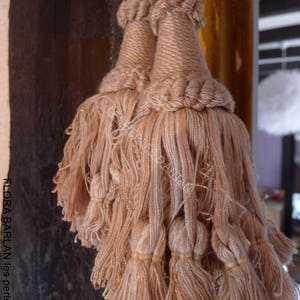 2 curtains tassels tie backs vintage