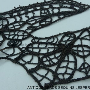 1 applique jet beads  antique beaded