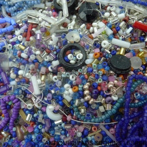 seed glass beads 250grs mix glass beads 1920s
