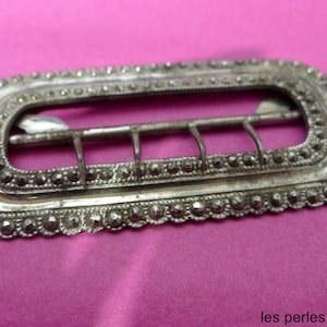 antique french belt buckle cut steel