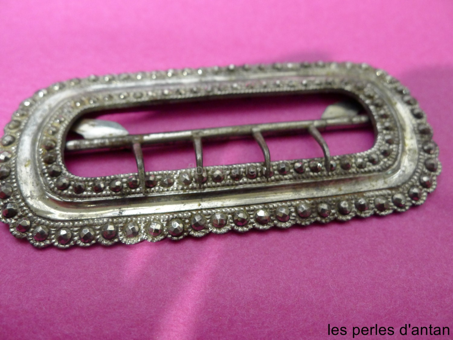 Antique French Cut Steel Belt Buckles 1.75\