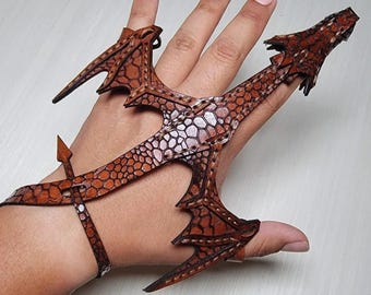 Drachen Handstück | Drachenschuppenhandschuh | Gothic Fantasy Cosplay Rüstung Manschette Armband Geschenk