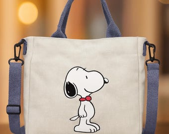 Bolsa de algodón, bolsa de perro, bolsa de mano bohemia, bolsa de lona con dibujo de perro, bolso de mano informal con estampado, bolso de mano informal con estampado