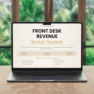 Guiones de ingresos para la recepción del spa / Guía de capacitación, listas de verificación, procedimientos operativos estándar (descarga instantánea)