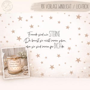 Szablon do druku latarni: Przyjaciele są jak gwiazdy | Szablon Lightbox PDF | Natychmiastowe pobranie | Latarnia DIY | Plik Lightbox