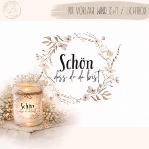 Plantilla de linterna: Me alegro de que estés aquí (PDF) | Corona de flores con luz | Linterna de papel DIY | Descarga digital