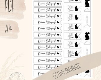 Printable Easter Tags | Small Easter Greetings | Happy Easter Gift Tags | Easter PDF A4 | Printable Easter Decorations