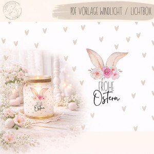 Windlicht Ostern Vorlage | Frohe Ostern | Oster Windlicht | PDF Datei zum Ausdrucken | Osterdeko DIY