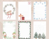 Weihnachten Briefpapier Vorlage – Digital Download | Weihnachtspapier mit Linien | Weihnachtsbrief Vorlage zum Ausdrucken
