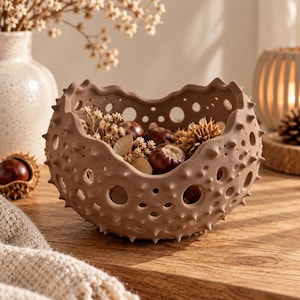 Kastanien Dekoschale 3D Druck Datei | 3MF Schale | Herbstdeko | Dekoschale zum Selberdrucken | 3D Druck Vorlage