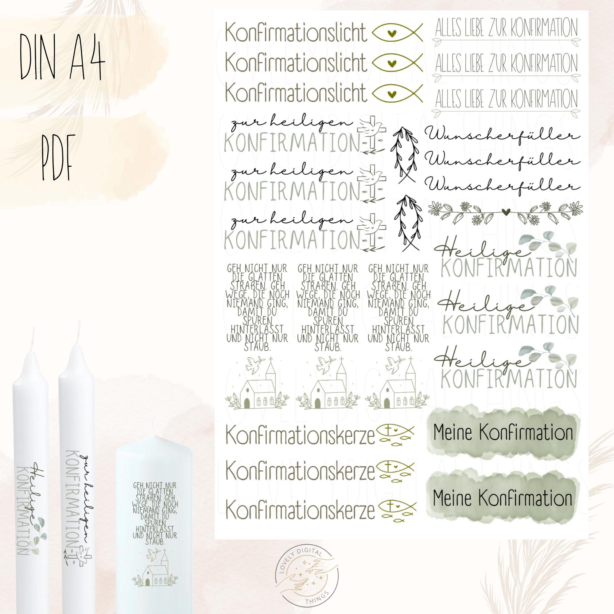 Confirmation Candle Decal | DIY Confirmation Candle | Digital Download ...