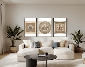 Ancient Roman Mosaic Art Print – Greco-Roman Wall Decor (PDF)