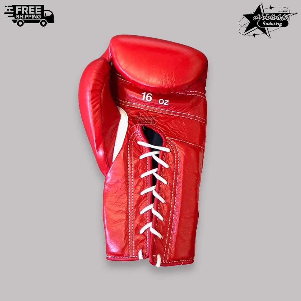 Personalized Leather Boxing Gloves Custom Logo Training Sparring Fight ...