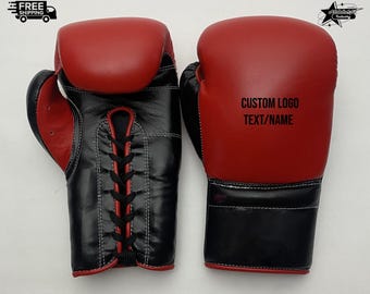Personalisierte Boxhandschuhe Maßgeschneidert Leder Sparring Training Kampf Ausrüstung Geschenk Handgemacht Equipment