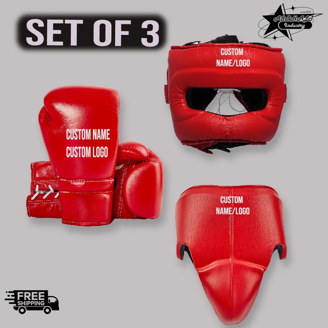 Custom Boxing Custom Boxing Gear Set Gloves Headguard Groin Guard Personalized ...