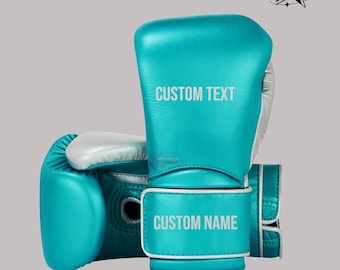 Custom Leather Boxing Gloves: Personalized Name, Text, Logo (6 Colors)