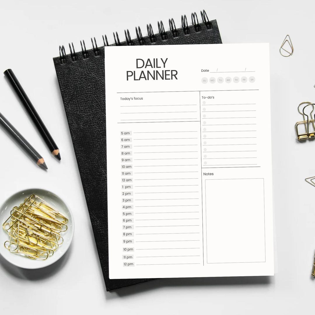 2026 Daily Planner Printable | Hourly Schedule, To-do List (PDF) - Etsy
