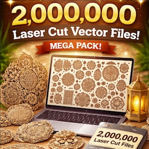 2.000.000 Vectores Corte Laser 2D y 3D (archivos digitales) Dos Millones Diseños Archivos