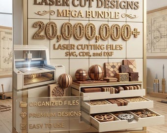 Mega paquete con  20 000 000 de archivos de corte y grabado láser | SVG, DXF, CNC | CorelDraw/ Lightburn y  | CO2 y fibra | El mas grande !