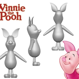 Piglet 3D printing obj file, digital instant download