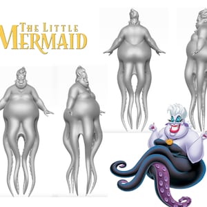 Fichier obj 3D La petite sirène Ursula, téléchargement numérique instantané