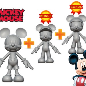 Mickey Mouse 3D obj file, bonus pack, digital instant download