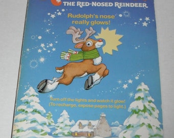Rudolph the Red Nosed Reindeer illustrated by Christopher Santoro  Vintage Board Book A Night Light Book