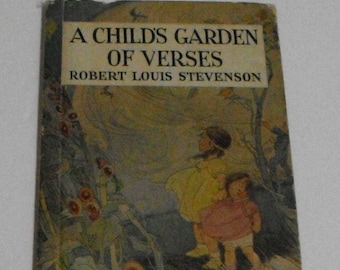 A Child's Garden of Verses Robert Louis Stevenson Vintage Hardcover 1934 Book Rand McNally and Company