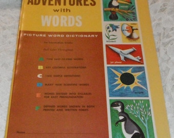 Whitman Help Yourself Series Adventures with Words Softcover Vintage Book 1961