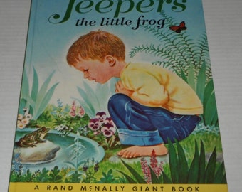 Jeepers the little frog Written and Illustrated by Marjorie Cooper Vintage Hardcover A Rand McNally Giant Book