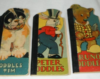 Vintage Toddles Books Peter Toddles Bruno Toddles  and Toddles Tim  Hardcover McLoughlin Bros. Inc. 1929
