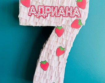 Strawberry Shortcake First Birthday Pi??ata - Berry Cute Red Pinata With Hitting Stick & Blindfold For Girls 1st Party