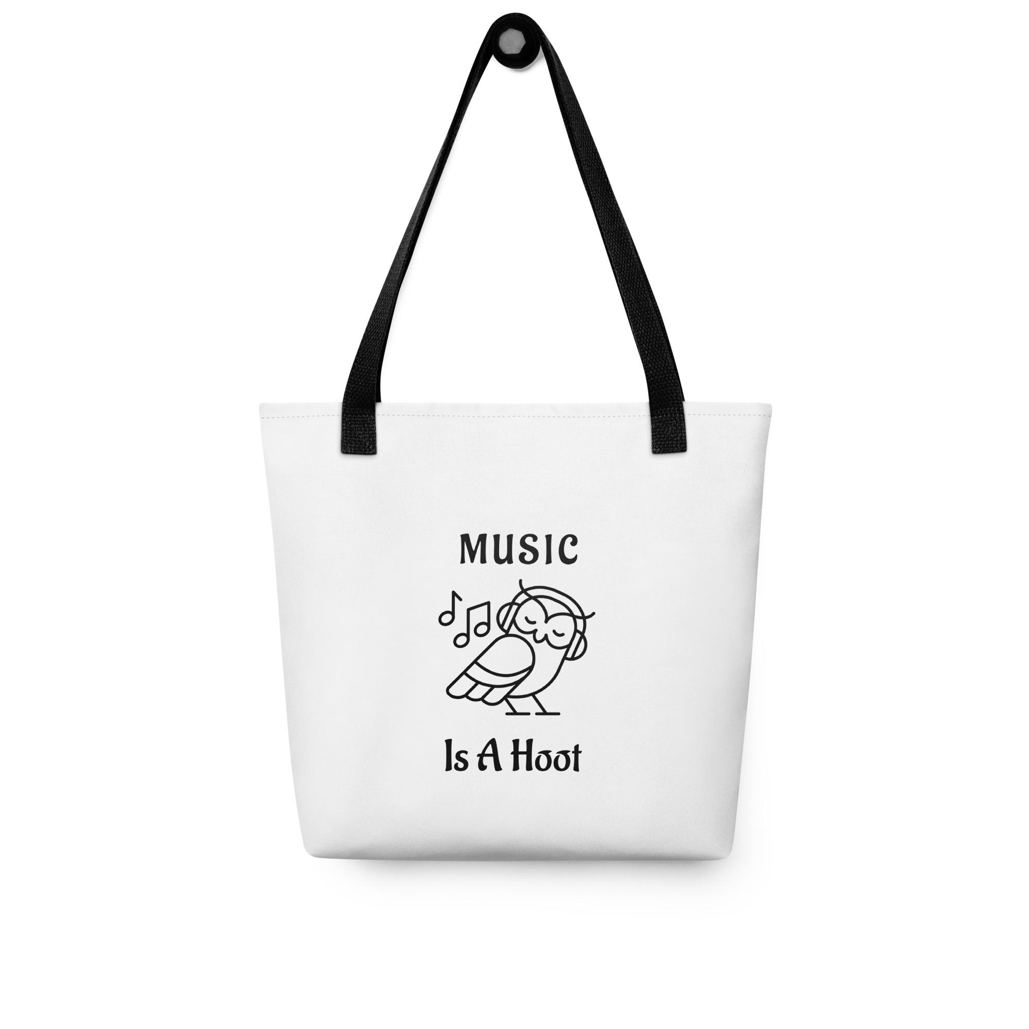Music Owl Tote Bag, Funny Travel Tote (15x15)