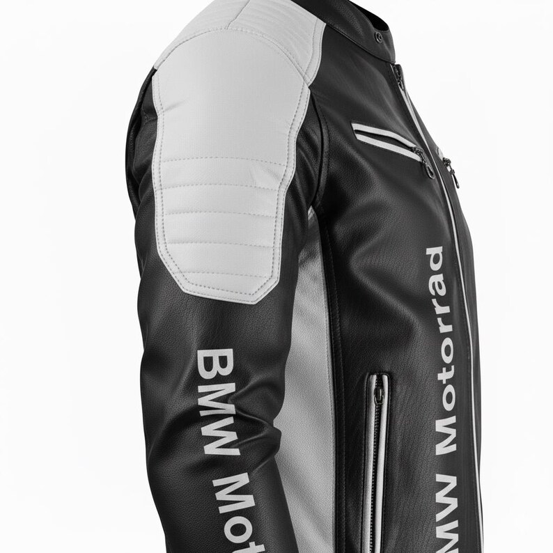 BMW Motorsport Leather Biker Jacket, Vintage Racing Style - Etsy