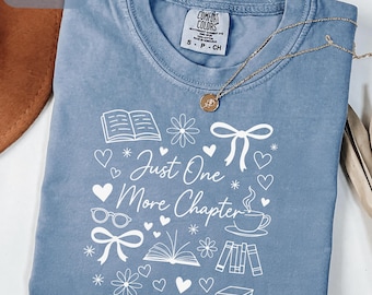 Comfort Colors® Books Are My Therapy Shirt, Book Lover Shirt, Books and Coffee Shirt, Floral Bookish Shirt, Book Club Shirt