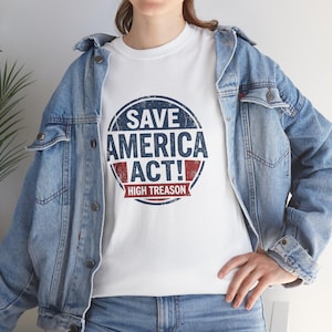 T-shirt Passez l'acte d'économiser | -shirt Save America Act | T-shirt d'intégrité électorale, haut à slogan politique patriotique, cadeau des normes de sécurité des électeurs américains