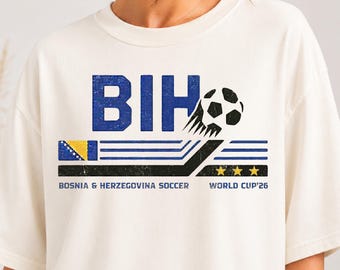 Bosnia And Herzegovina Soccer Shirt, BIH Vintage Football Tee, Comfort Colors Retro World Cup 2026 Shirt, Bosnian Pride Gift