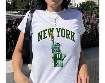 New York City Baby Tee Shirt, NY Knicks Crop Top, Women's Sporty Tee - New York City Souvenir Baby Tee Brunson