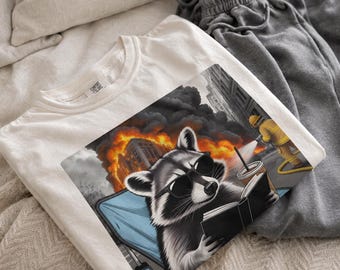 Just One More Chapter Comfort Colors Shirt, Funny Reading Raccoon Shirt, Book Lover Gift, Smut Reader Shirt, Spicy Bookish Shirt,Reader Gift