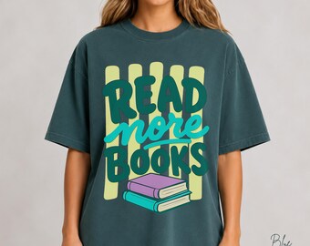 Read More Books Comfort Colors T-Shirt Book Lover Gifts, Trendy Stripes Bookish Graphic Tee, Reader Lover Tee Gift Shirt