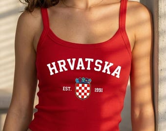 Croatia Shirt for Women, Croatia Football Tank Top, Croatia Top, Womens Top Croatian Flag